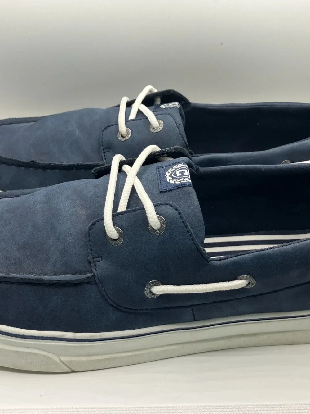 Chaps Men's Dock Memory‎ Foam Boat Shoes, Navy Blue